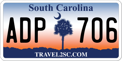SC license plate ADP706