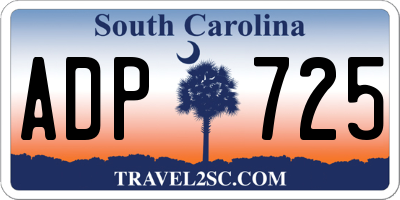 SC license plate ADP725