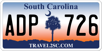 SC license plate ADP726