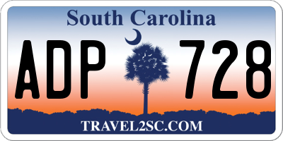SC license plate ADP728