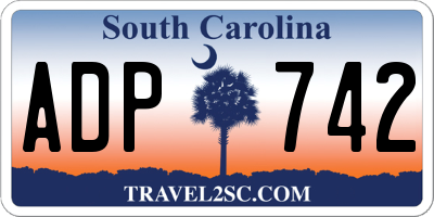 SC license plate ADP742