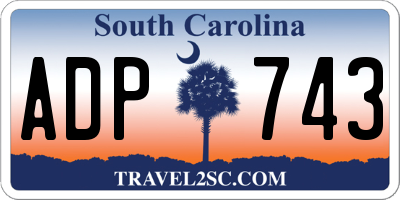 SC license plate ADP743