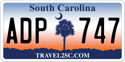 SC license plate ADP747