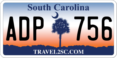SC license plate ADP756