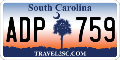 SC license plate ADP759
