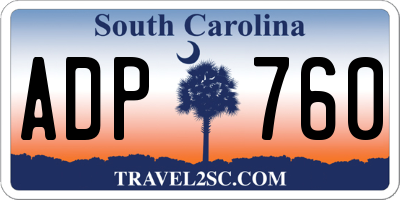 SC license plate ADP760