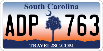 SC license plate ADP763