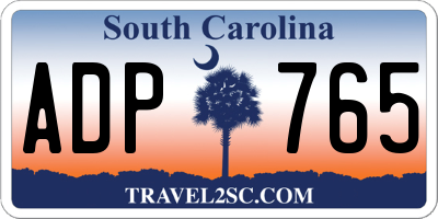 SC license plate ADP765