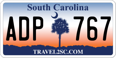 SC license plate ADP767