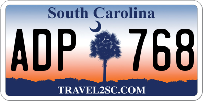 SC license plate ADP768