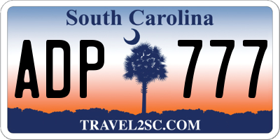 SC license plate ADP777