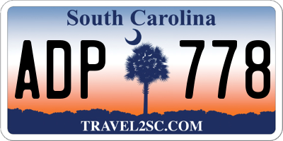 SC license plate ADP778