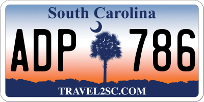 SC license plate ADP786