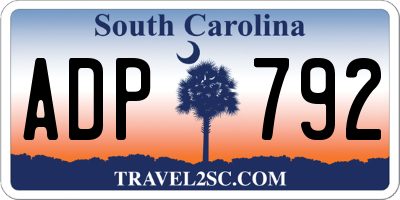SC license plate ADP792