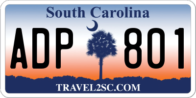 SC license plate ADP801