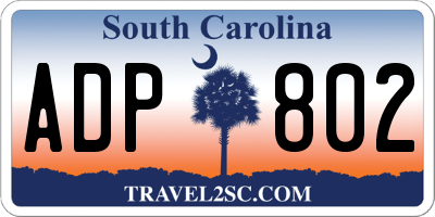 SC license plate ADP802