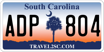 SC license plate ADP804