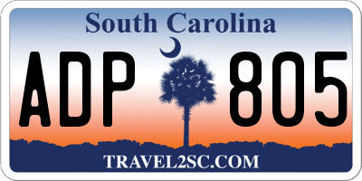 SC license plate ADP805