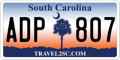 SC license plate ADP807
