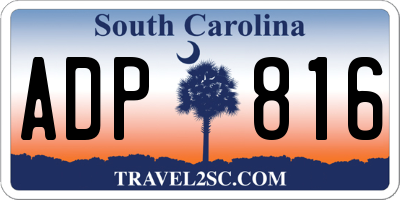 SC license plate ADP816