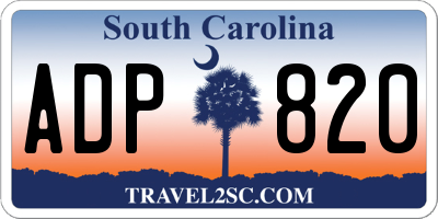 SC license plate ADP820