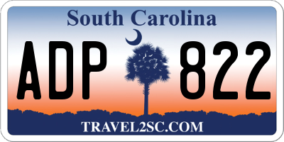 SC license plate ADP822