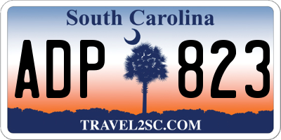 SC license plate ADP823