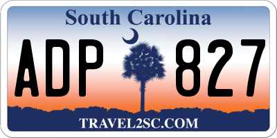 SC license plate ADP827