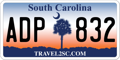 SC license plate ADP832