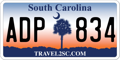 SC license plate ADP834