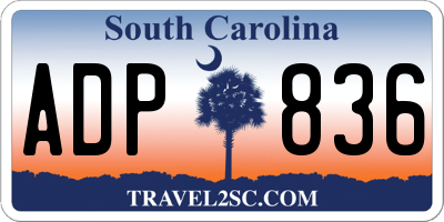SC license plate ADP836
