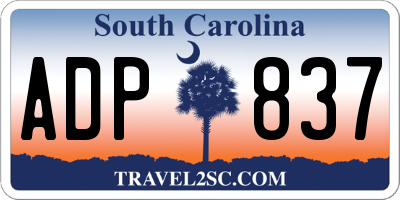 SC license plate ADP837