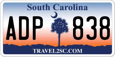 SC license plate ADP838