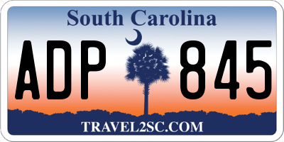SC license plate ADP845