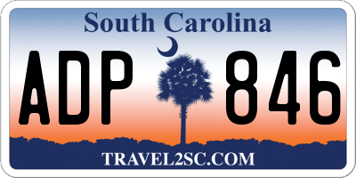 SC license plate ADP846