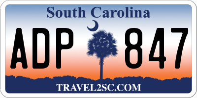 SC license plate ADP847
