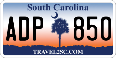 SC license plate ADP850
