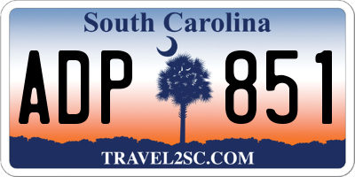SC license plate ADP851