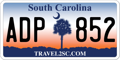 SC license plate ADP852