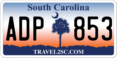 SC license plate ADP853