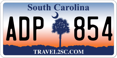 SC license plate ADP854