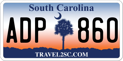 SC license plate ADP860