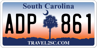 SC license plate ADP861