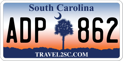 SC license plate ADP862