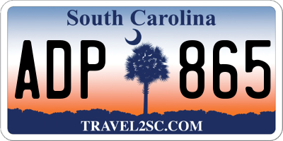 SC license plate ADP865