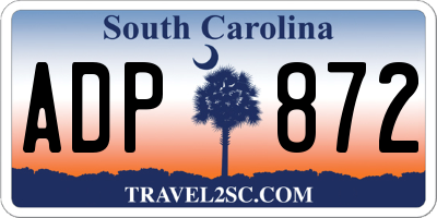 SC license plate ADP872