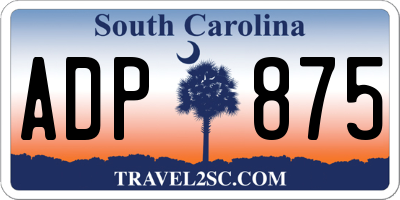 SC license plate ADP875
