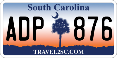 SC license plate ADP876
