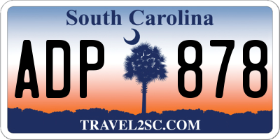 SC license plate ADP878