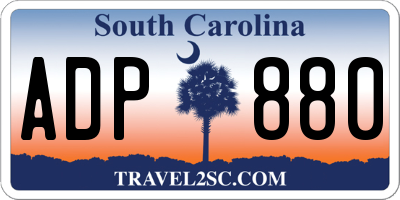 SC license plate ADP880